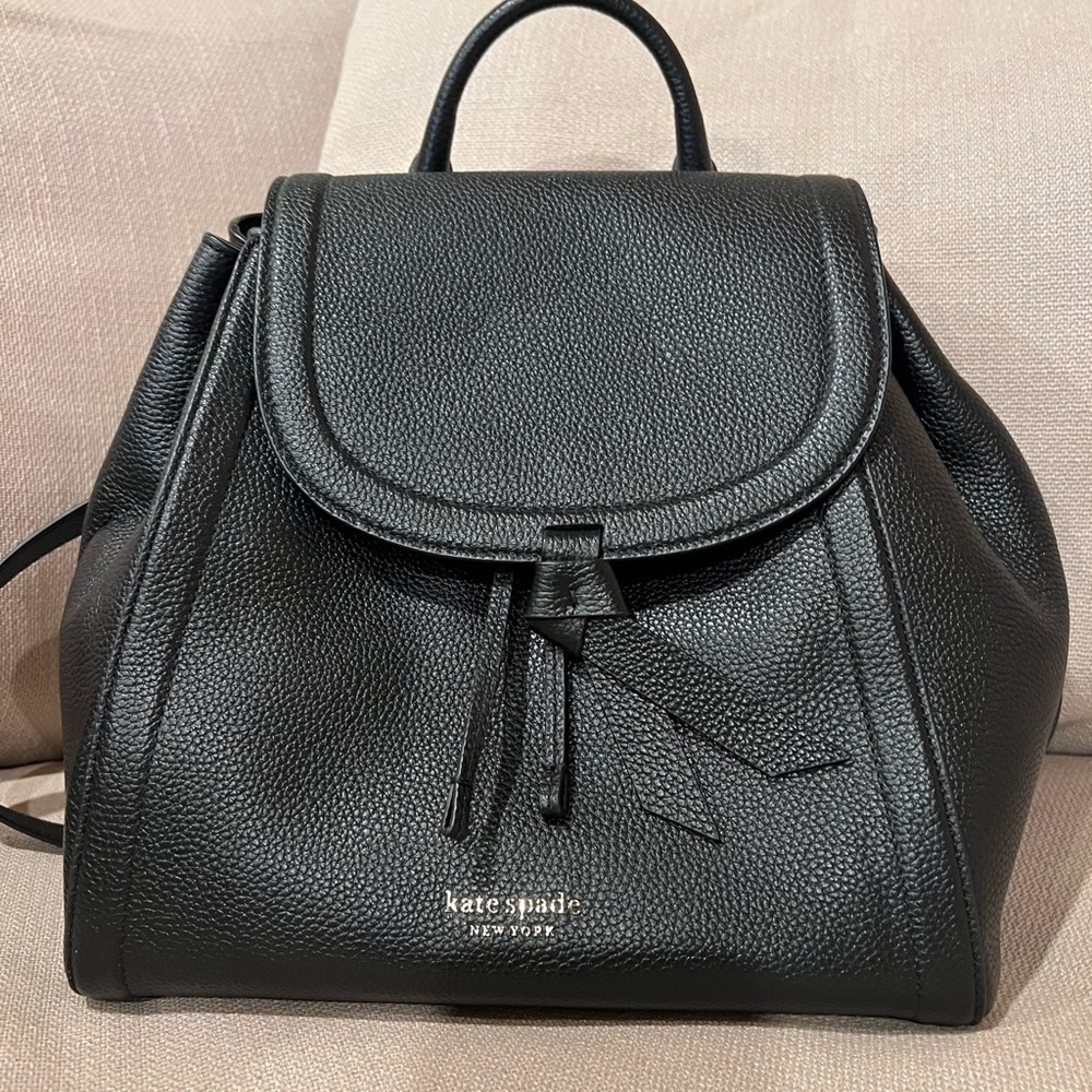 Kate Spade Knott Medium Pebbled Leather Backpack Black